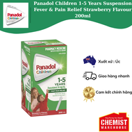 Siro Panadol Children 1-5 Years Suspension Fever & Pain Relief Strawberry Flavour 200ml