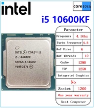 ซีพียู CPU Intel Core i5 10600KF 6คอ 12เทรด 125W LGA 1200 ฟรีซิลิโคน1ซอง i5 10600KF As the Picture O