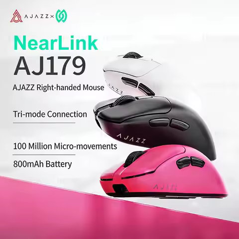 Ajazz AJ179 NL NLP NearLink Wireless Tri-Mode Mouse 8K Polling Rate PAW3950/3311 Sensor 800mAh RGB C