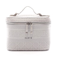 【二手】迪奧 (Dior) DIORTRAVE Vanity Cannage 灰色帆布 Lady D-Lite 女士化妝包