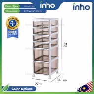 INHO L27cm (3-6 Layers) Multipurpose Storage Trolley Moveable Storage Cabinet Box With Wheels