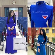 Vietnam Youth Union Ao Dai, Traditional Ao Dai of High Quality American Silk in Youth Union Blue