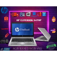 HP ELITEBOOK 8470P  LAPTOP/ 14 INCH / INTEL CORE i7-3rd GENERATION / 8GB DDR3 RAM/500GB HDD/256GB SSD/6 MONTH WARRANTY