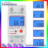 [Big Sales] Single Phase Two Wire LCD Digital Display Wattmeter Power Consumption Energy Electric Meter kWh AC 230V 50Hz 60Hz Electric Din Rail
