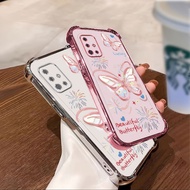 Case For Samsung A51 Phone case Flower Butterfly Pattern Advanced Transparent Phone Case