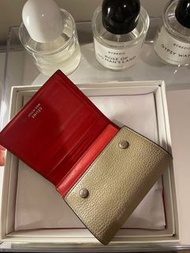 Celine leather wallet Beige &amp; Red 钱包米黄色红色