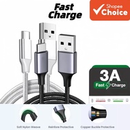 Quick Charge 3.03A Type-CUSB-A  Teknologi Quick Charge 3.0 Kabel Pengecasan Type-C 3A Jalinan Nylon 