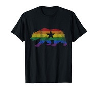 California Bear LGBTQ+ Gay Lesbian Pride Flag Men Women T-Shirt