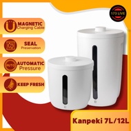 【173 Live Channel】Delfino Kanpeki Smart Air Tight Vacuum System Storage Container 7L/12L