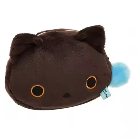 New Kutusita Nyanko Black Cat Children Girls Plush Stuffed Coin Purse Case Small Wallets For Women