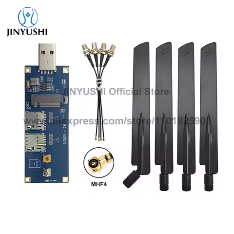 M.2 to Usb Adapter With Sim Card Slot Mhf4 pigtail Antennas For M.2 5G Module SIM8202G-m2 FM150-AE/F