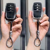Transparent TPU Car Key Fob Cover - Full Protection Case key shell for Toyota Crown Prado Highlander