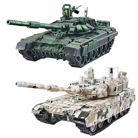 3D Metal Puzzle Military Russia VT-4A1 Battle Tank Model Building Kits DIY Laser Cutting Jigsaw Toys
