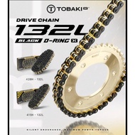 TOBAKI-X O-RING DRIVE CHAIN BLACK RACING Chain Motor 415H 428H 132L Y15 LC EX5 Rantai O Ring Heavy D