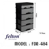 Felton FDR 484 5 Tier Plastic Drawer Clothes Organizer Drawer Cabinet Storage Wardrobe