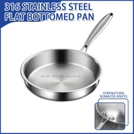 Frying pan stainless steel with long handle induction Cooker Gas Stove Pot Not Stick Wok Pan