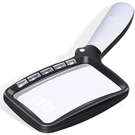 Lighted Magnifying Glass, 3X Large Rectangle Reading Magnifier, 4.35" x 2.52" That Covers Large View