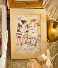 珍珍似顏繪-溫暖色鉛風(客製化、禮物、情人節、生日)