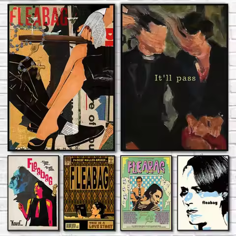 Classic TV Series Fleabag Quotes "It‘ll Pass" Abstract Retro Poster Printed Canvas Painting Wall Art