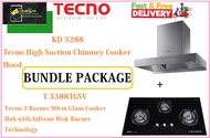 TECNO HOOD AND HOB BUNDLE PACKAGE FOR ( KD 3288 &amp; T 3388TGSV ) / FREE EXPRESS DELIVERY