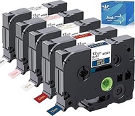 WEEMAY 5 Pack Satin Ribbon Tape Compatible with Brother Label Ribbon 12mm 0.47" TZe-R231 TZe-R234 TZ