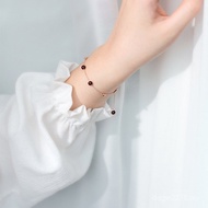 Red Round Beads Fresh Bracelet Silver Nalan s925 Garnet Hand Jewelry Small Female Version Korean Bra