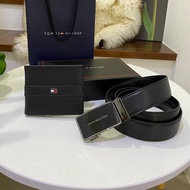 BEST SELLER ! TOMMY HILFIGER BELT AND WALLET GIFT SET เซ็ต กระเป๋าสตางค์ กระเป๋าเงิน กระเป๋าตัง ผู้ชาย และ เข็มขัด หนังวัวแท้สุดหรู ของแท้