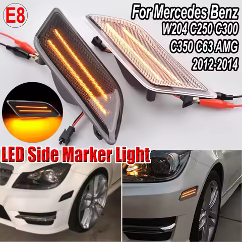 LED Fender Side Marker Front Bumper Indicator Turn Signal Light For Mercedes Benz C-Class W204 C250 