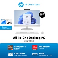 [ผ่อน 0%] HP All-in-One PC 24-cr0040d | AMD Ryzen™ 5 7520U - 8GB - 256GB - MS Office 21 - Win11 Home - 3Yrs Onsite