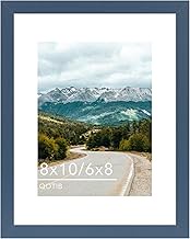 8x10 Picture Frame with 6x8 Mat, Display 6x8 with Mat or 8x10 Without Mat, Wood 8 by 10 Photo Frame,
