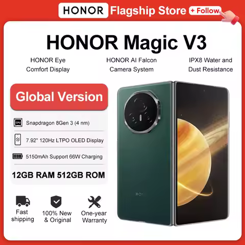HONOR Magic V3 Global Version 5G Foldable Smartphone Snapdragon 8 Gen 3 7.92" LTPO OLED Display 5150