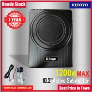 Kitoyo Underseat Subwoofer 10.2'' Car Underseat Active Subwoofer Super Slim Active Subwoofer 1200Wat