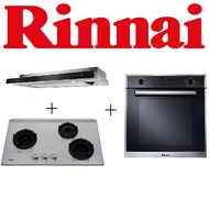 Rinnai RH-S309-GBR-T Slimline Hood + Rinnai RB-3SI 3 Burner Built-in Hob + RINNAI RO-E6206XA-EM 70L BUILT-IN OVEN