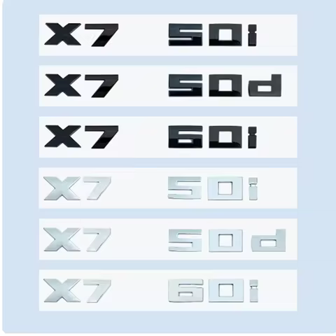 Chrome Black 3D Numbers M X7M50i X7M50d X7M60i X7 M50i M60i M50d ABS Emblem for BMW X7 Series G07 Ca