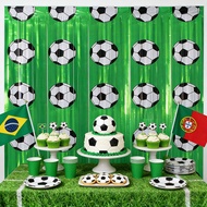 1 * 2m World Cup printed rain curtain sports theme party decoration rain curtain green football tass