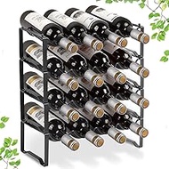 Bomclap 4 Tier Stackable Wine Racks Holds 8-16 Bottles of Wines, Metal Freestanding Stand Wine Organ