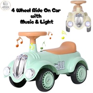 4Wheels Ride On Toy Car Push With Music Lights Children Scooter Baby Balancer Car Bike Anti-Rollover
