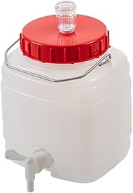 North Mountain Supply Squared Compact Fermenter with 2-Piece Airlock - 5 Liter (Approximately 1 Gall