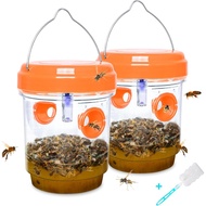 Solar Powered Wasp Traps Outdoor Hanging Wasp Killer with UV LED Light Reusable Carpenter Bee Traps 
