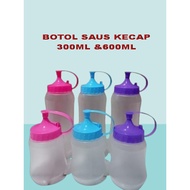 12Pcs - Clear Plastic Soy Sauce Bottles 300ml & 600ml Plastic Mayonnaise Sauce Bottles | CW CW CW