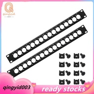 XLR Patch Panel 1U Rack Mount 2-Pack Punched Metal Audio Rack Mount Panel 1U16