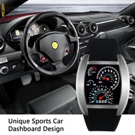 Fan-Shaped LED Racing Aviation Watch - Alloy Fashion Trend Electronic Timepiece