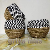 cover pot anyaman cempluk/vas bunga anyaman/pot tanaman indoor