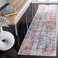 Safavieh Porcello Collection PRL970A Boho Abstract Distressed Runner, 2'2" x 9' , Ivory / Blue