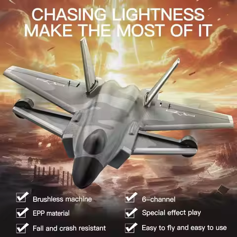 KF700 J20 Fighter 2.4G 6CH RC Airplanes With Brushless Motor 360 Degree Rotation Fixed Wing Glider P