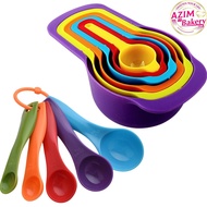 Plastic Measuring Cup Spoon 6pcs | 5pcs Sudu Penyukat Cawan Penyukat | Penyukat Cawan by Azim Bakery