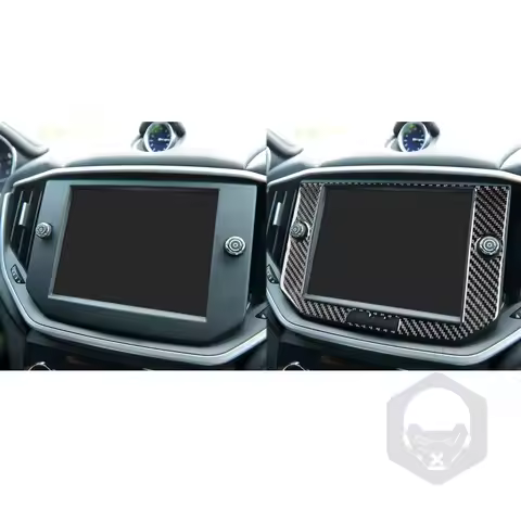 For Maserati Ghibli 2014-2015 Real Carbon Fiber Stickers Central Navigation Display Control Panel Ca