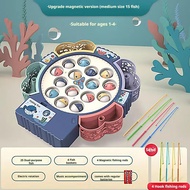 Children's Magnetic Fishing Game Toy Puzzle Rotating Pond Toy With Music And Light Children's Q5d5