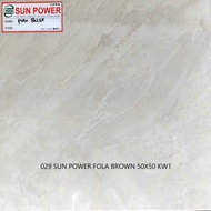 Keramik Lantai (Glossy)/ SUN POWER FOLA BROWN 50X50 KW1/ 029