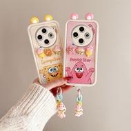 Case Tecno Spark 30C 4G Case Compatible with Leather Pattern Cute 3D Ears Soft Phone Case BB-PWED